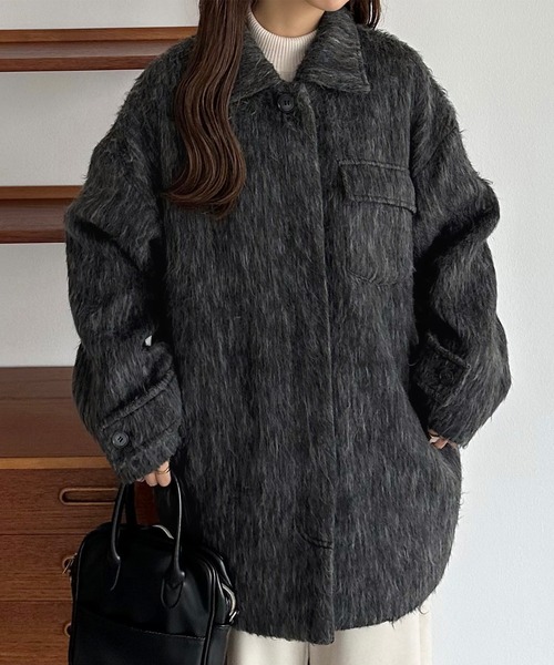 callautia（カラウティア） ステンカラーコート コート シャギー