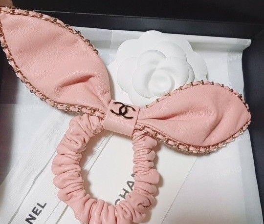 CHANEL リボン レザー シュシュ ヘアアクセサリー｜Yahoo!フリマ（旧