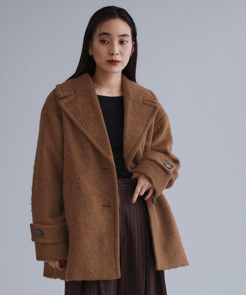 セール】【es】《Mapel／マペル》シャギーミドルコート（チェスター