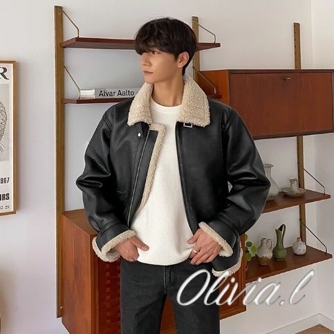 レザージャケット ジャケット PUレザー ボア 革ジャン L771 (レザー