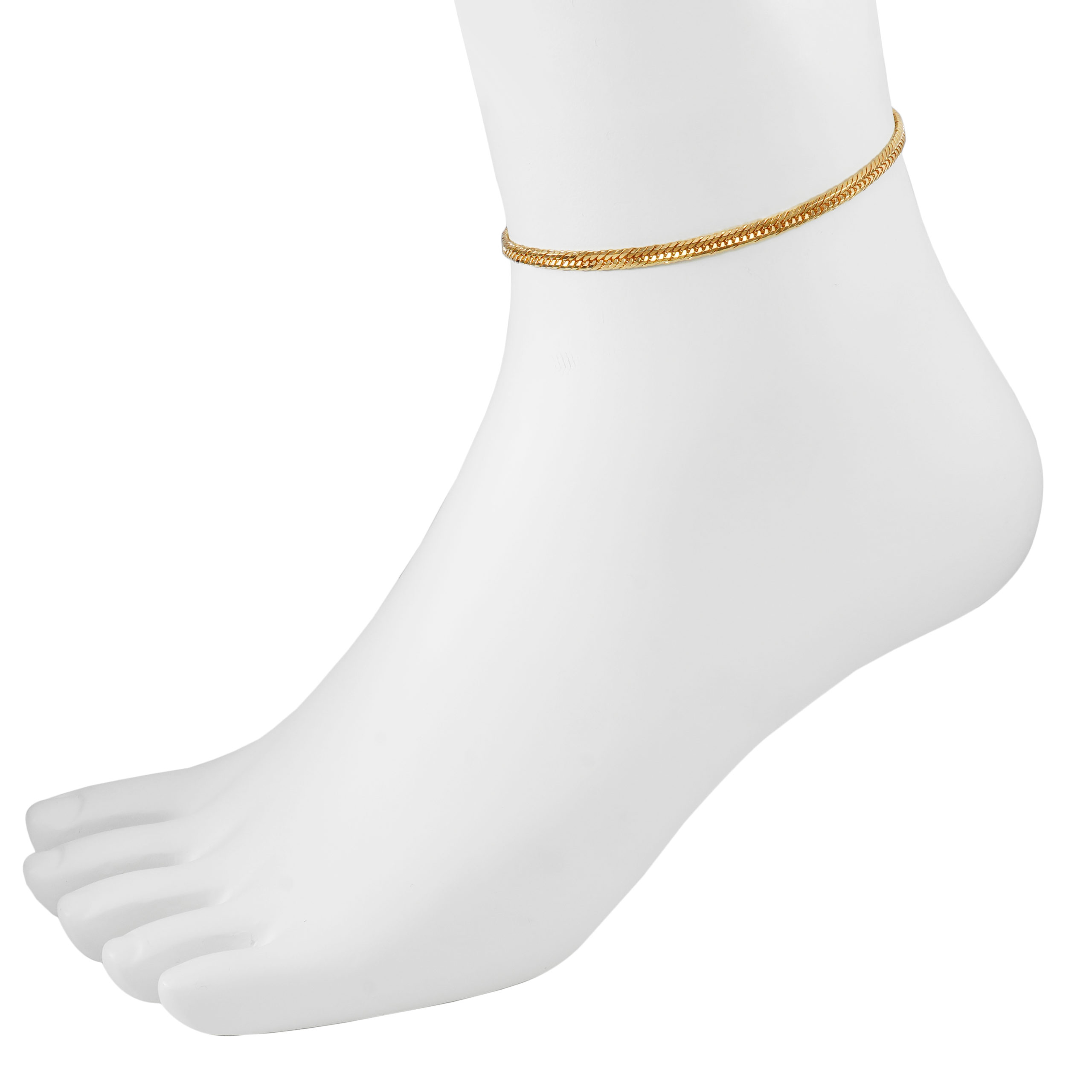 K18 18金 喜平アンクレット 12面トリプル 13g 24cm 4.4mm幅 中折れ