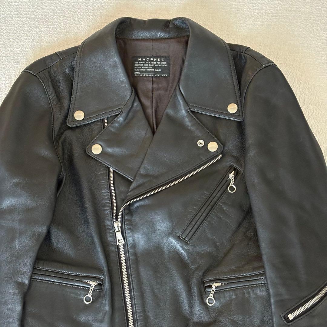 トゥモローランド ラムレザーライダースジャケット36 S〜M マカフィー