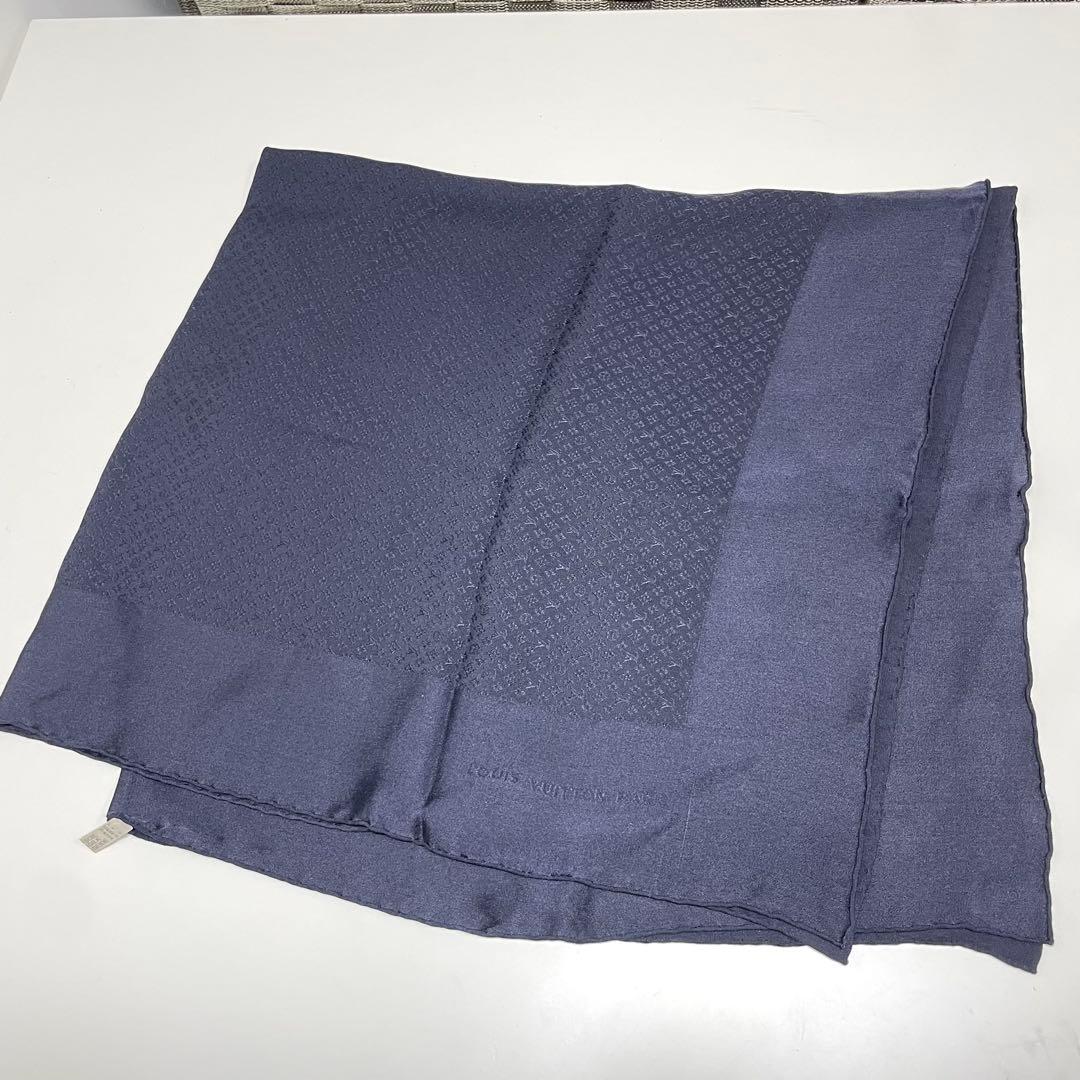 j*e様 Louis Vuitton シルク ストール ダークブルー 楽天市場】LOUIS VUITTON ルイヴィトンフリンジ仕上げリバーシブル